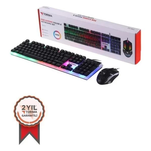 Torima TMK-03 Siyah RGB Kablolu Oyuncu Klavye Mouse Seti