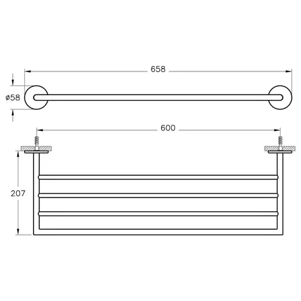 VitrA A44898 Origin Üçlü Krom Havluluk