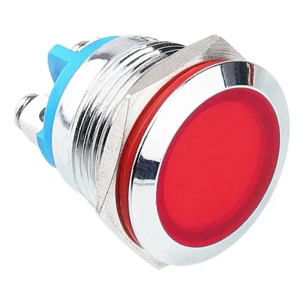 WD19L-P0 19mm 12-24V Metal Sinyal Lambası - Kırmızı