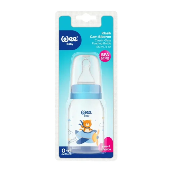 Wee Baby 877 Klasik Cam Biberon 125 ml Mavi