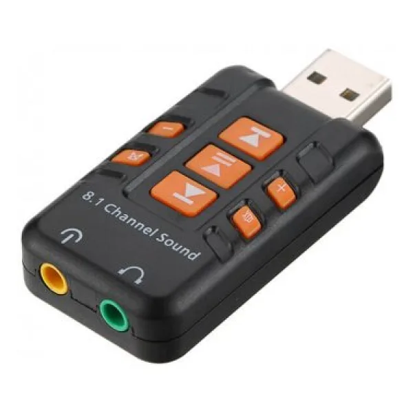 Wozlo 8.1 USB Virtual Sound 3D Ses Kartı - Usb Harici Ses Kartı Chipli