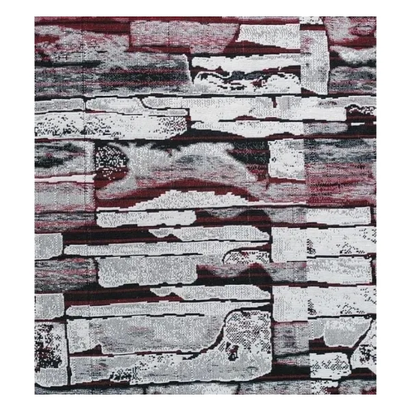 2Lİ Polo Life Savan 4m2 Pamuklu Lastiksiz Halı Örtüsü (170x245)-Taş Desen Bordo