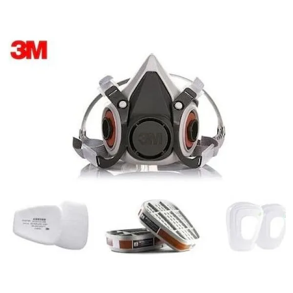 3M 6200 Yarım Yüz Maskesi + 3M 6059 Abek Filtre + 3M 5935 P3 Filtre +K501 Kapak