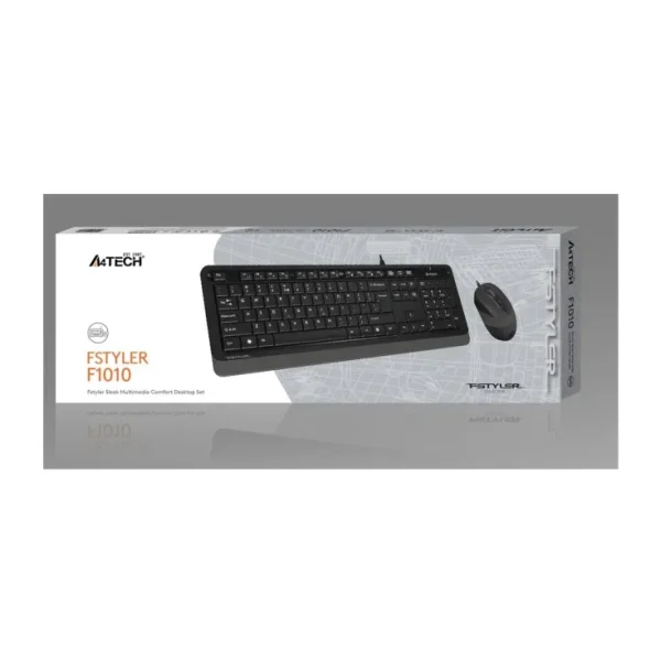 A4 Tech F1010 Siyah-Gri Kablolu Klavye Mouse Seti