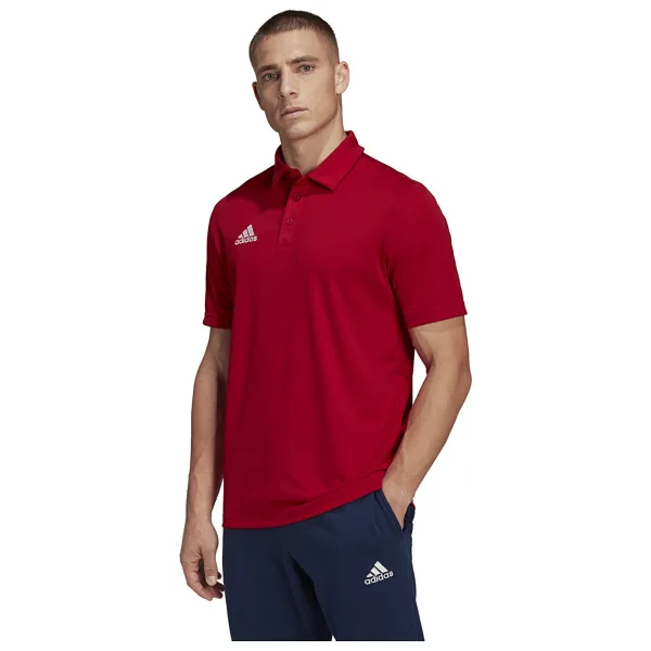 Adidas Entrada 22 H57489 Kırmızı Kısa Kollu Polo Yaka Erkek Spor Tişört