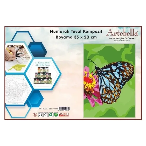 Artebella 35x50 Numaralı Kompozit Tuval Boyama KELEBEK ANT00011
