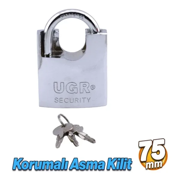 Asma Kilit Hırsızlığa Karşı Korumalı Çelik Kilit İşyeri Garaj Kepenk Kapı Emniyet 75 Mm 3 Anahtarlı