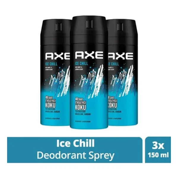 Axe Ice Chill 3 Adet 150 ml Erkek Deodorant