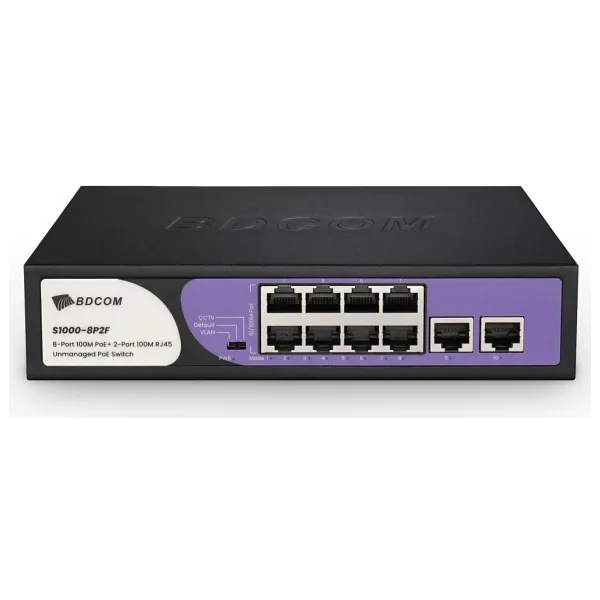 Bdcom S1000-8P2F 8 Port PoE 90W Switch