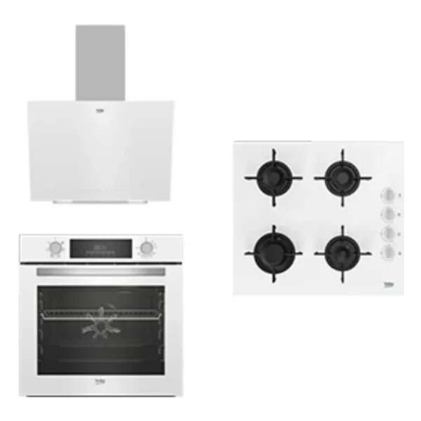 Beko Yeni Beyaz Cam Avantaj Set - 3'lü Ankastre Set (fırın + Ocak + Davlumbaz)