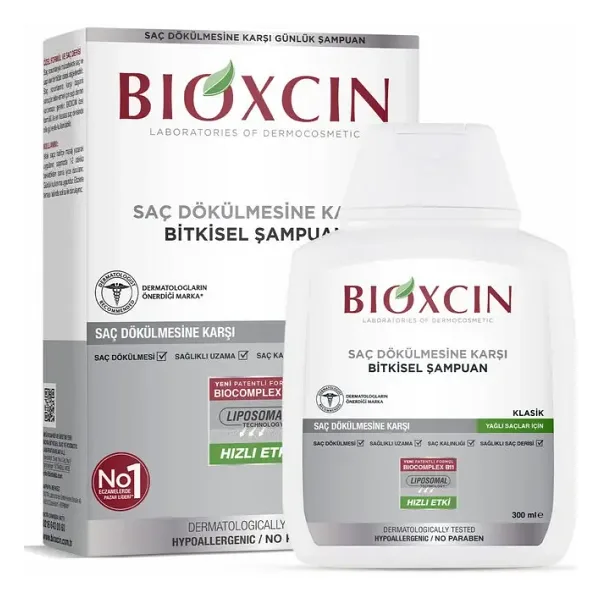 Bioxcin Klasik Bitkisel Yağlı Saçlar için 300 ml Saç Dökülmesine Karşı Şampuan