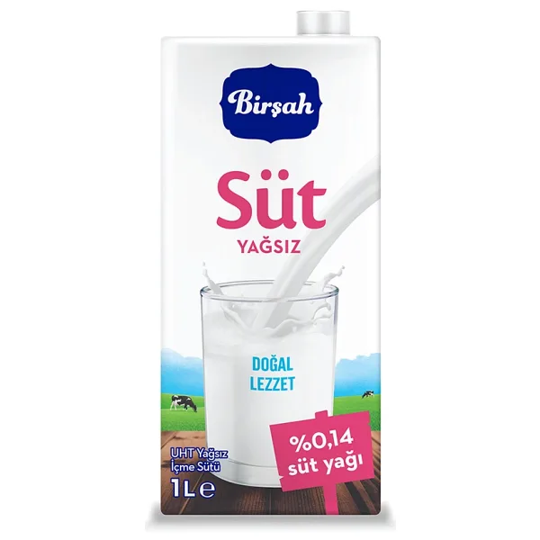 Birşah Yağsız En Çok %0,14 Yağlı 1 lt Süt