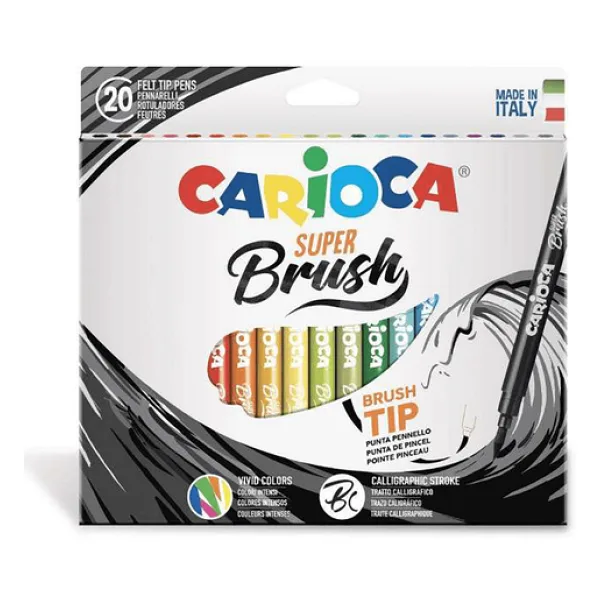 Carioca Süper Brush 20'li Keçeli Kalem Seti