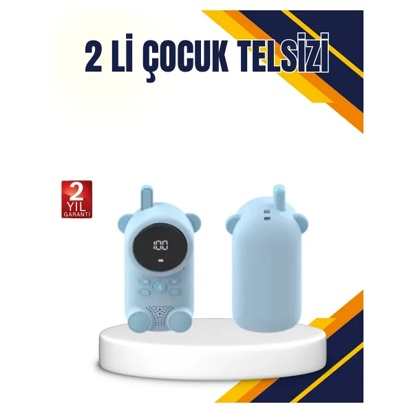 Çocuk ve Bebek Telsizi - 22 Kanal, Vox Modu, USB Şarjlı, Renkli Ekran