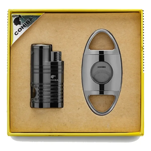 Cohiba 4 Torch Çakmak Ve Kesici Puro Seti Gunmetal