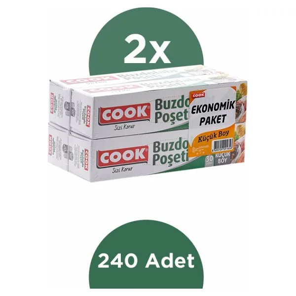 Cook Buzdolabı Poşeti 3+1 Küçük Boy 20 x 30 cm Ekonomik 2'li Paket