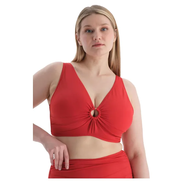 Dagi Kadın Korseli Toparlayıcı Bikini Üst, Örme, Kırmızı, 38