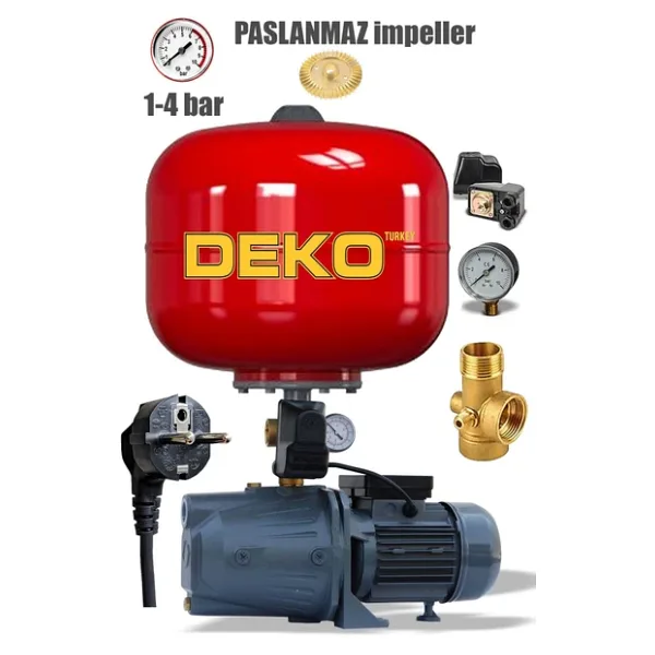 Deko Turkey Otomatik Sistem Paket Hidrofor 4 Kat 4 Daire Italyan Küre Paslanmaz Tanklı Jet Hidrofor Pompa Set