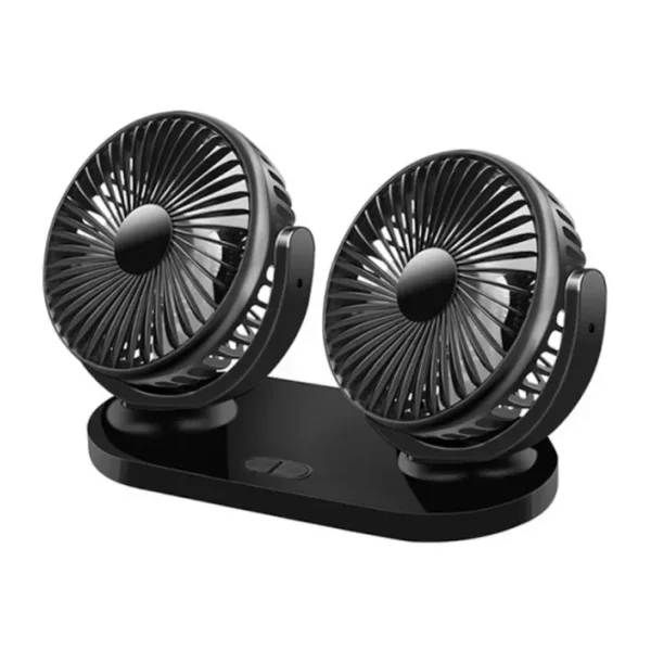 Enraco Çift Başlıklı Araç Fanı Oto Fan Vantilatör 12V 24V Siyah