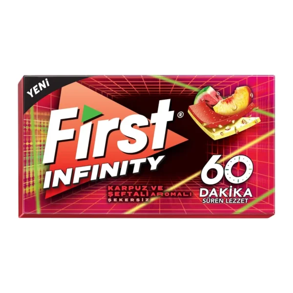 First Infinity 60 Dk Karpuz&Şeftali Aromalı Şekersiz Sakız 27 gr