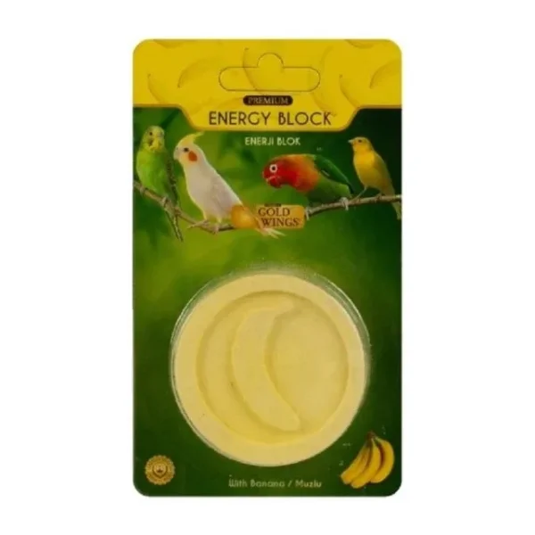 Gold Wings Premium Kuşlar İçin Muzlu Gaga Taşı Enerji Blok