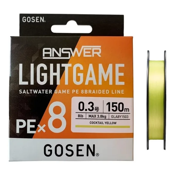 Gosen Answer Light Game Pe 8 Örgü 0.3Pe 150Mt Cocktail Yellow Lrf İp Misina