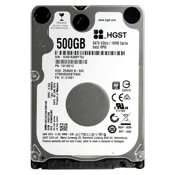 Hitachi Z5K500 SATA 3.0 5400 RPM 2.5" 500 GB Harddisk