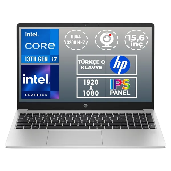 HP 250 G10 B2PH1ES i7-1355U 8 GB 1 TB SSD Iris Xe Graphics 15.6" Full HD Notebook