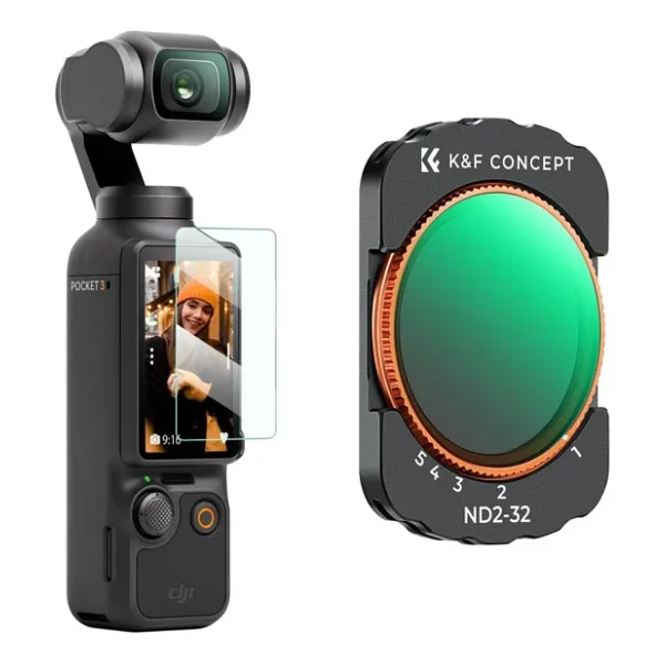 K&F CONCEPT Magnetic Variable ND2-32 Filter ( DJI Osmo Pocket 3 combo Uyumlu )