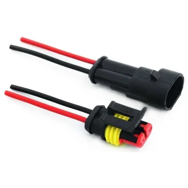 Kablolu 2-Pin Su Geçirmez Konnektör Takımı