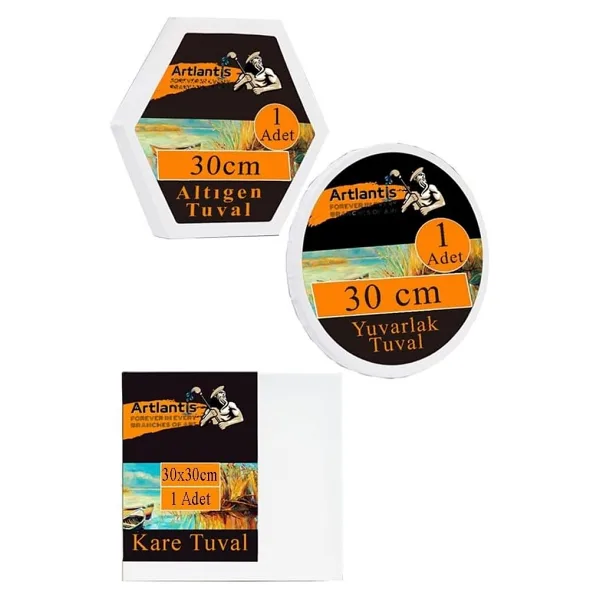Kare Yuvarlak Ve Altıgen Tuval 30 Cm 1 Paket 30X30 Cm Arkadan Zımbalı Astarlı Resim Tuvali Akrilik Yağlı Boya Altıgen
