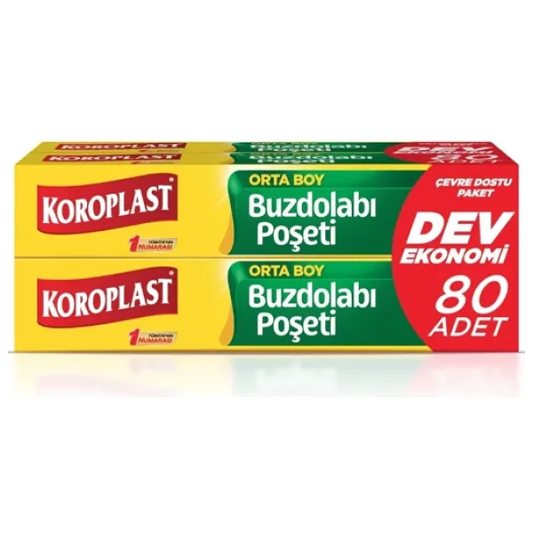 Koroplast Orta Boy Buzdolabı Poşeti 80'li Ekonomik Paket
