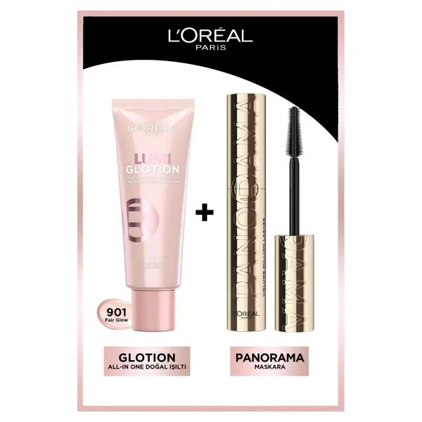 L'Oreal Paris Panorama Makyaj Seti & Glotion All-In-One Doğal Işıltı 901 Makyaj Seti