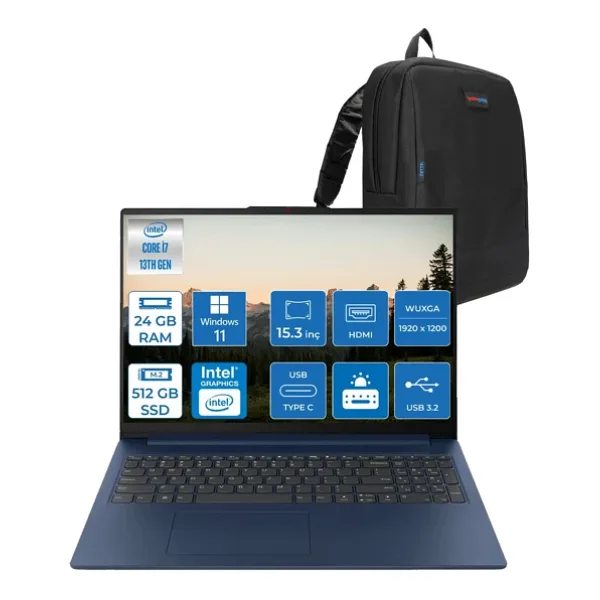Lenovo Ideapad Slim 3 15IRH10 83K10061TR i7-13620H 24 GB 512 GB SSD UHD Graphics 15.3" WUXGA Notebook
