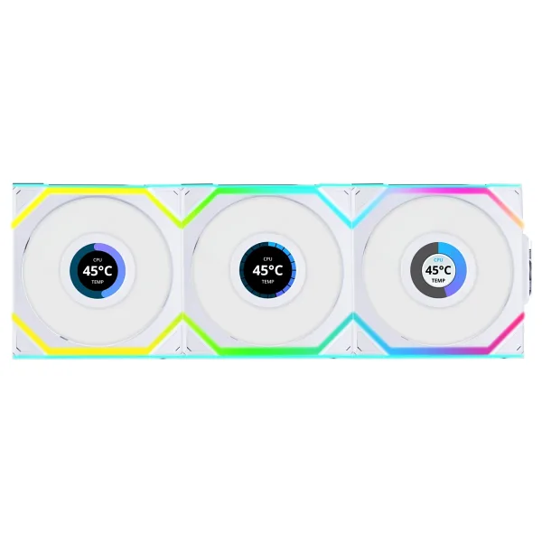 Lian Li UNI FAN SL Wireless LCD 120 Reverse G99.12RSLLCD1W3W.00 Beyaz 3'lü 12 cm Kasa Fanı