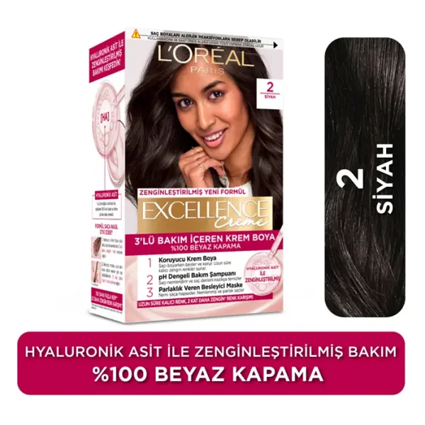 L'Oreal Paris Excellence Creme 2 Siyah Saç Boyası