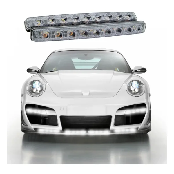 Mega Oto Market 12V 9 Ledli 36W Beyaz Gündüz Ledi - Sarı Sinyalli Ip4 Metal Kasa