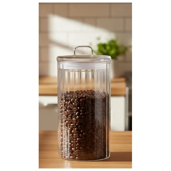 Mien 1400 ml Cam Kavanoz Kapaklı - Bakliyat, Baharat & Kuru Gıda Saklama Kabı - Şeffaf, Dayanıklı Cam