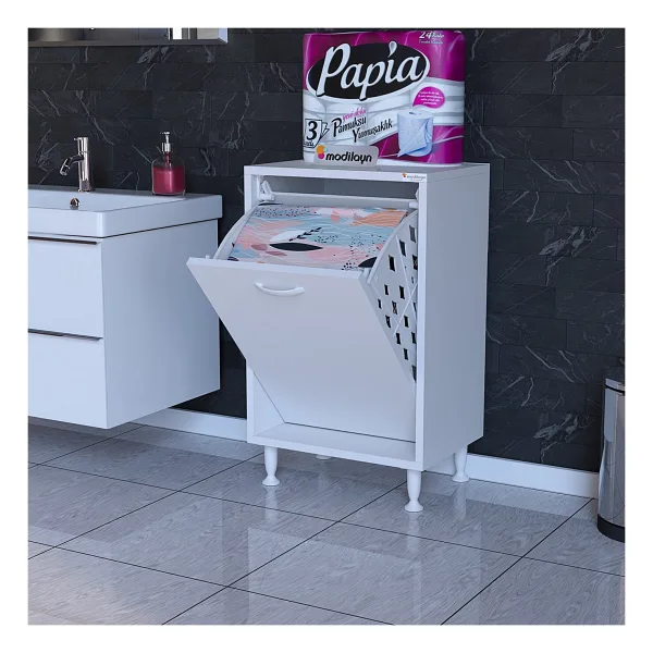 Modilayn Söke 50X75X32,5 Sepetli Banyo Dolabı Çok Amaçlı Dolap Kirlı Çamaşır Dolabı Mutfak Dolabı