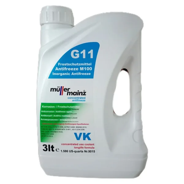 Müller Mainz Antifriz G11 Mavi Inorganik Super Konsantre Vk Antifiriz 3lt Üretim Yılı:2025 91208