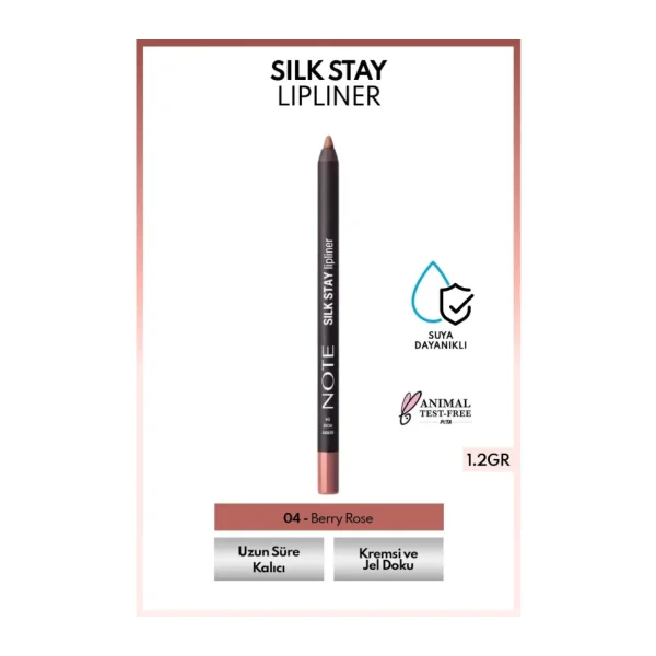 Note Cosmetique Silk Stay Waterproof 04 Berry Rose Dudak Kalemi