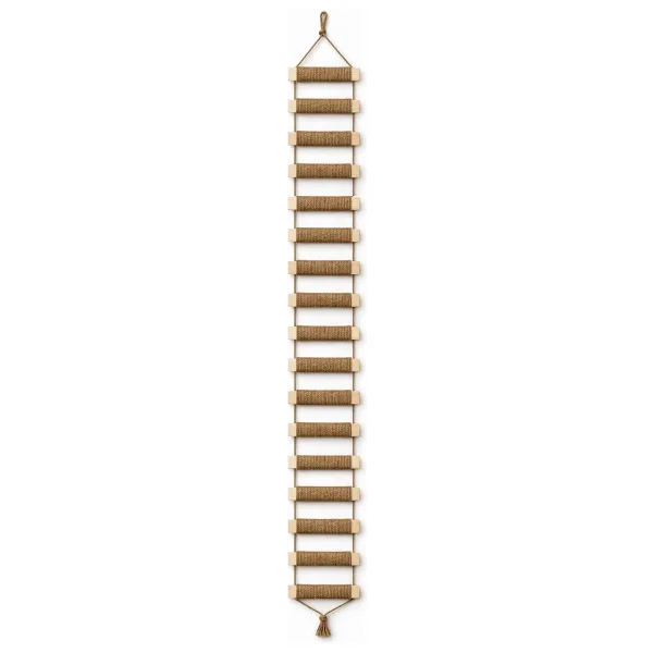 Nuigo Ahşap Kedi Tırmanma Merdiveni ve Duvar Köprüsü - Jüt Ipli, 17 Basamak, 200 cm - 17 Basamak / 200 cm