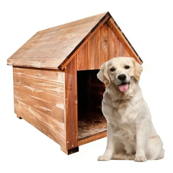 Orta Boy Irk Köpekler Için Doğal Ahşap Kulübe Dış Mekan Köpek Evi