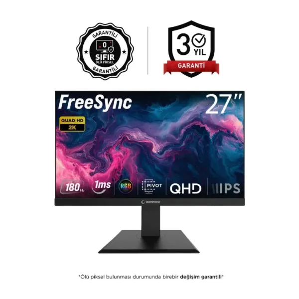 Rampage Miracle MC27RQ180 27'' 1 ms 2K Pivot IPS 180 Hz Oyuncu Monitörü