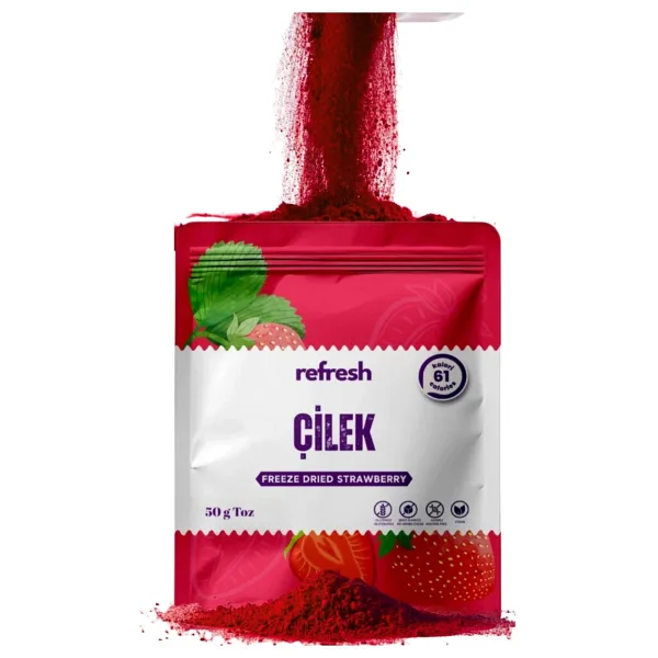 Refresh Chips Refresh Dry Freeze Çilek Tozu 50g - Dondurularak Kurutulmuş Meyve Tozu