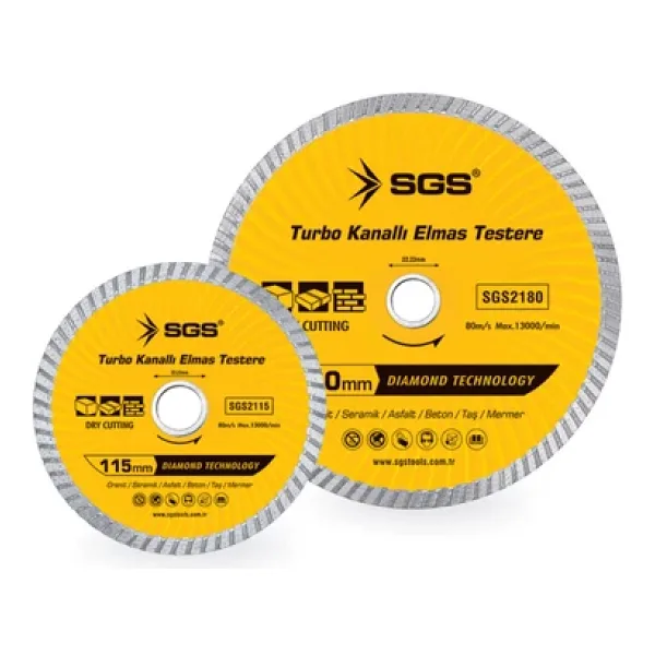 Sgs 2180 Turbo Kanalli Elmas Testere 180Mm