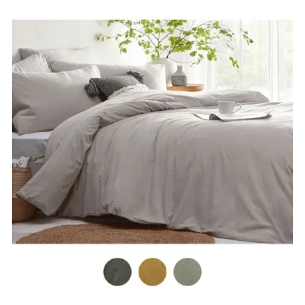 Sheri Home Çift Kişilik Nevresim Seti 200x220cm Düğme Detay Newqueengrey
