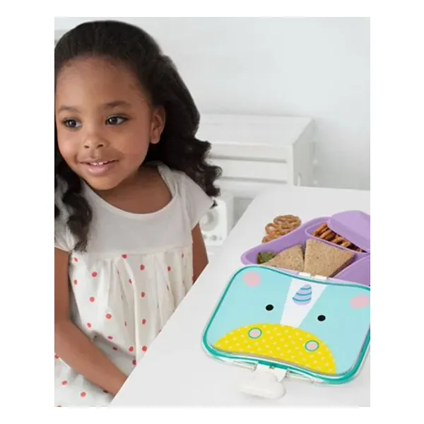 Skip Hop Zoo Unicorn Desenli Unisex Çocuk Bölmeli Beslenme Kiti
