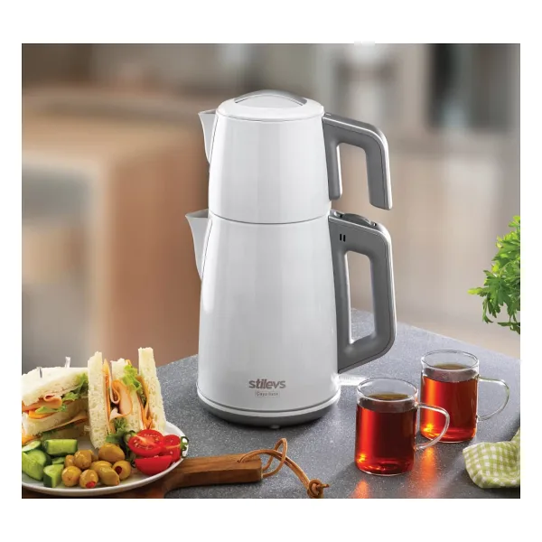 Stilevs Çays Inox Beyaz 1650 W Çelik Çay Makinesi