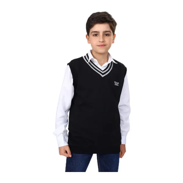 Toontoy Erkek Çocuk Okul Nakışlı Süveter Siyah 6-7 YAŞ